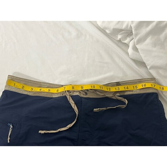 Patagonia Men’s Wavefarer Board Shorts Size 34 Navy Blue/Tan Camo Waist - Picture 11 of 13